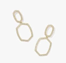 Load image into Gallery viewer, KENDRA SCOTT Daphne Pave Gold Open Frame Earrings 9608894771