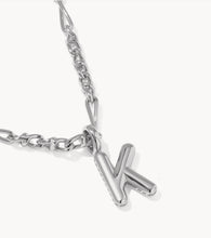 Load image into Gallery viewer, KENDRA SCOTT Bubble Letter K Silver Short Pendant Necklace 9608805606