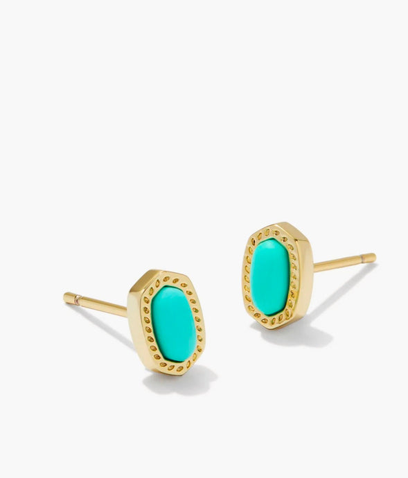 KENDRA SCOTT Mini Ellie Gold Stud Earrings in Mint Magnesite 9608865725