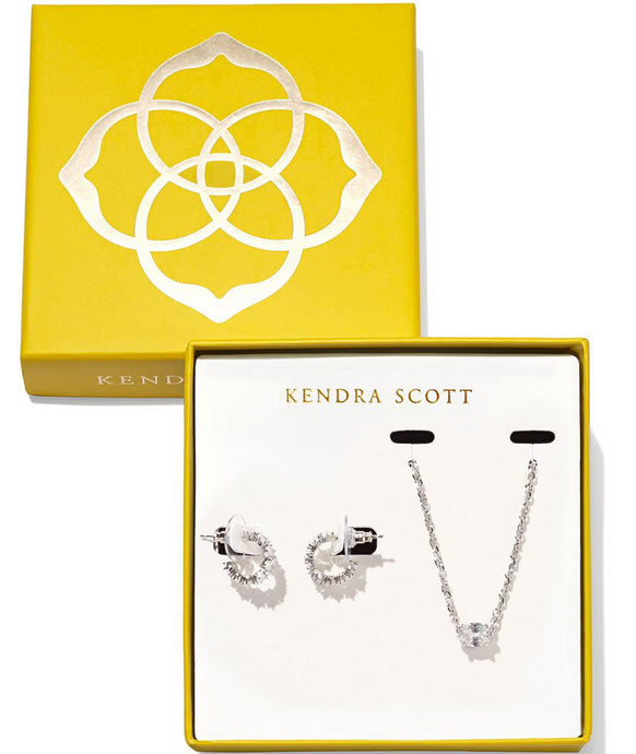 Kendra Scott-Cailin White Crystal Necklace & Earring Gift Set 9608872302