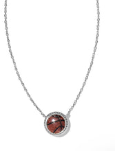 Load image into Gallery viewer, KENDRA SCOTT Basketball Silver Short Pendant Necklace in Orange Goldstone 9608865872