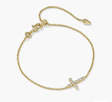 Load image into Gallery viewer, KENDRA SCOTT Cross Gold Crystal Delicate Chain Bracelet 9608805247