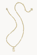 Load image into Gallery viewer, KENDRA SCOTT Bubble Letter S Gold Short Pendant Necklace 9608805621