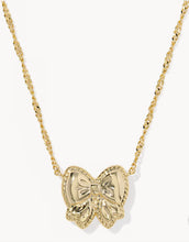 Load image into Gallery viewer, Kendra Scott-Haley Bow Gold Short Pendant Necklace in Scarlet Mother-of-Pearl 9608890239