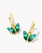 Load image into Gallery viewer, Kendra Scott-Blair Gold Butterfly Huggie Earrings in Green Mix 9608862398