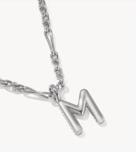 Load image into Gallery viewer, KENDRA SCOTT Bubble Letter M Silver Short Pendant Necklace 9608805610