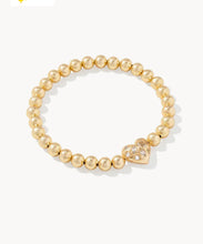 Load image into Gallery viewer, KENDRA SCOTT Holland Gold Heart Stretch Bracelet in White Crystal 9608875399