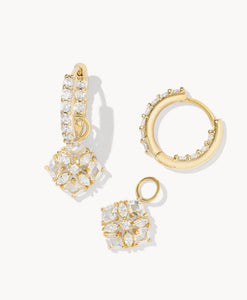 Kendra Scott-Dira Convertible Gold Crystal Huggie Earrings in White Crystal
9608862523