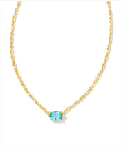 Load image into Gallery viewer, KENDRA SCOTT Cailin Gold Pendant Necklace in Aqua Crystal 9608803551