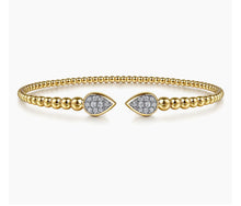 Load image into Gallery viewer, GABRIEL &amp; Co.-14K Yellow Gold Bujukan Pave Diamond Split Bangle Bracelet BG5048-62Y45JJ