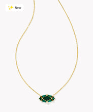 Load image into Gallery viewer, KENDRA SCOTT Lindy Rae Elisa Gold Short Pendant Necklace in Green 9608871600