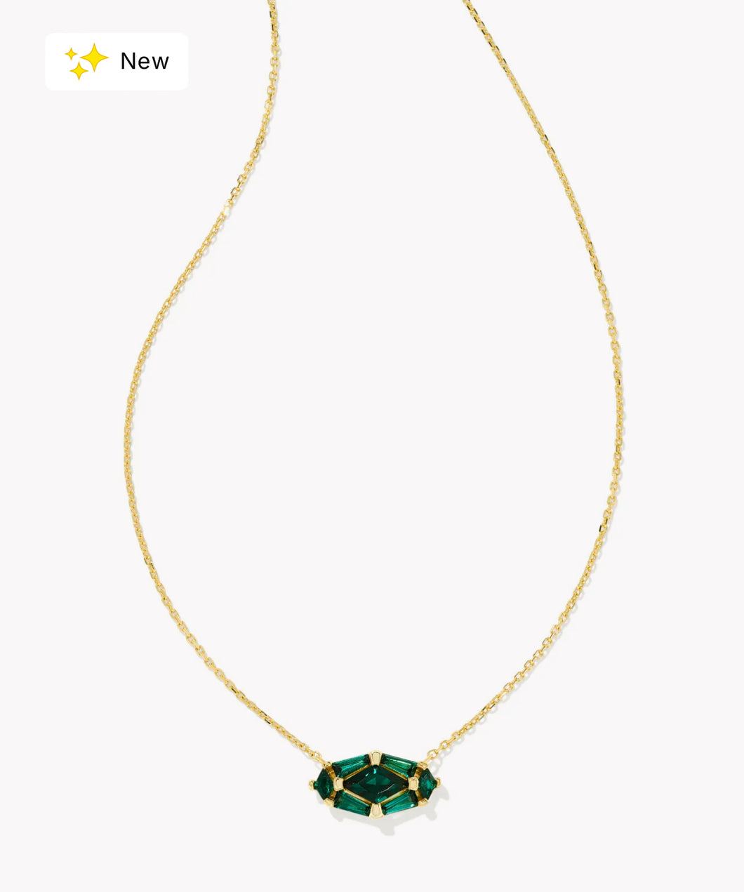 KENDRA SCOTT Lindy Rae Elisa Gold Short Pendant Necklace in Green 9608871600