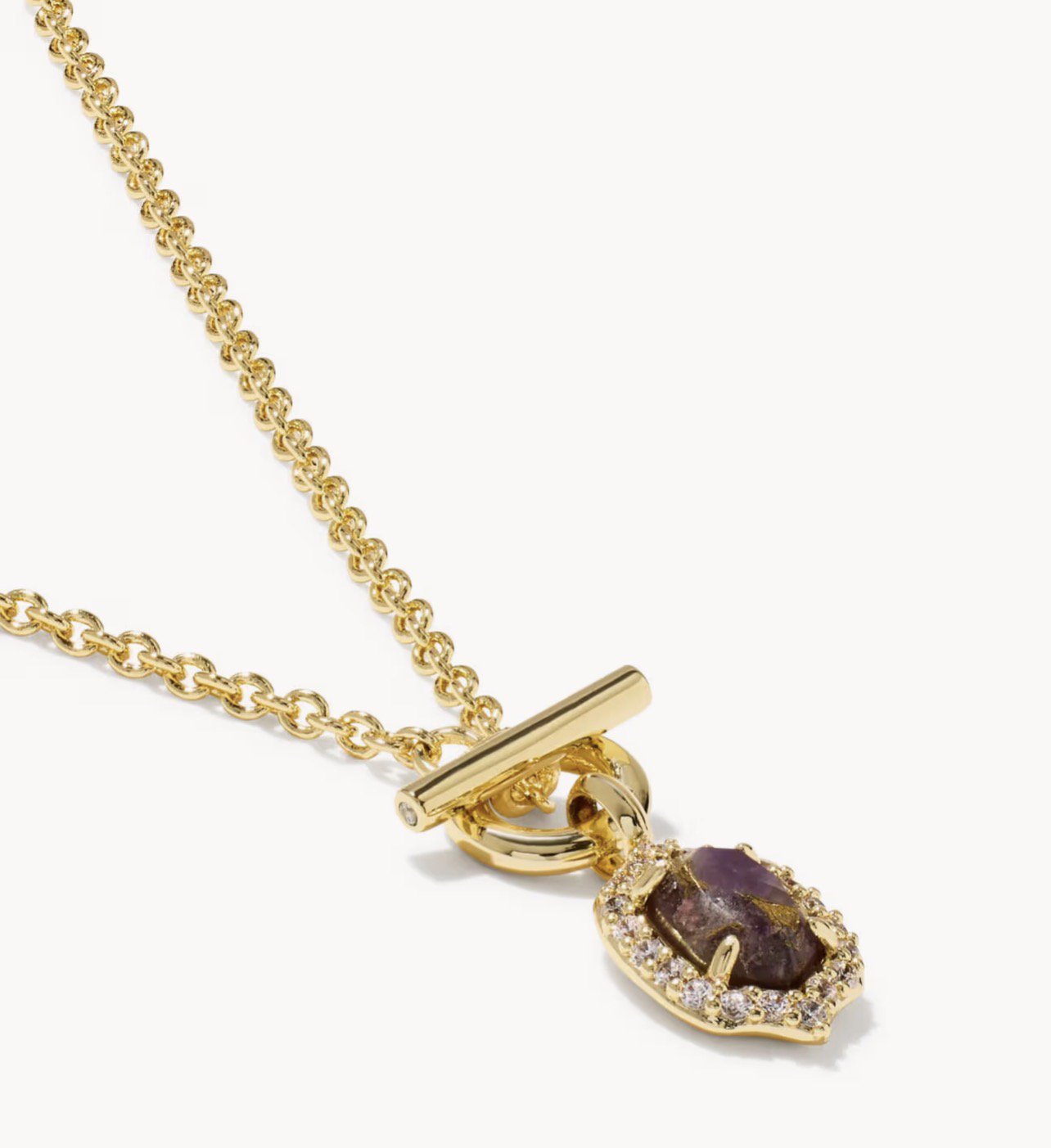 Daphne Crystal Frame Gold Toggle Necklace 9608806761