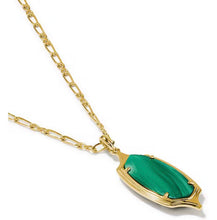 Load image into Gallery viewer, KENDRA SCOTT Dani step frame long necklace gold green malachite 9608806775