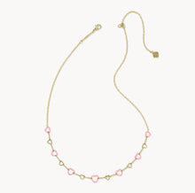 Load image into Gallery viewer, Kendra Scott-Haisley Heart Gold Strand Necklace in Pink Pearlescent Enamel 9608865053