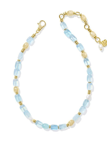 Kendra Scott-KENDRA SCOTT MELODY BEADED STRAND NECKLACE - GOLD AQUAMARINE 9608878987