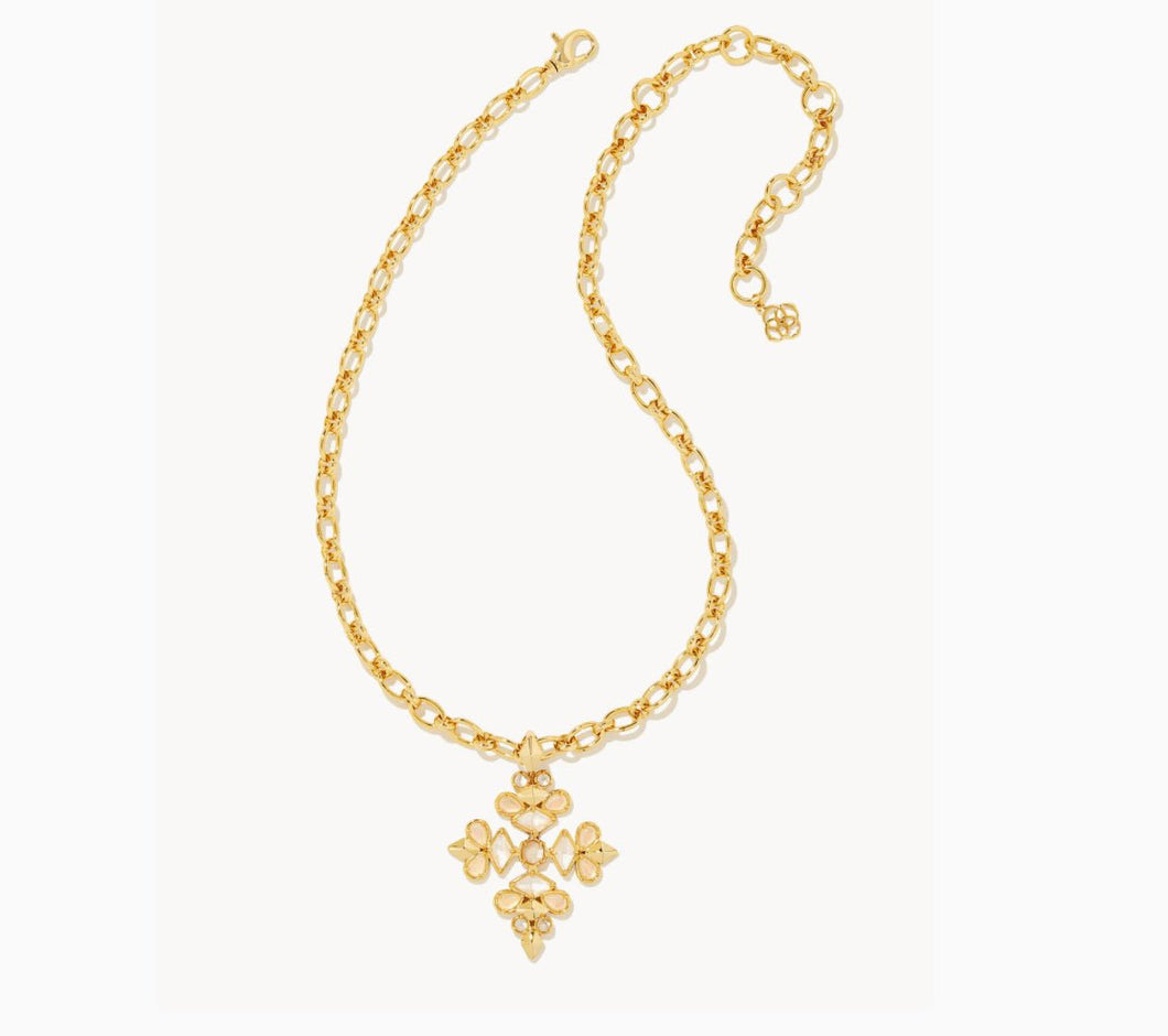 Kendra Scott-Kinsley Gold Statement Necklace in Ivory Mix 9608853053