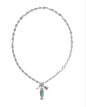 Load image into Gallery viewer, KENDRA SCOTT Parker Fish Vintage Silver Long Charm Necklace 9608898588