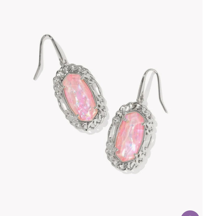 Dani Silver Figaro Frame Drop Earrings 9608884333