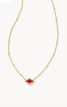 Load image into Gallery viewer, KENDRA SCOTT Mini Abbie Gold Satellite Short Pendant Necklace in Cranberry Illusion 9608877926