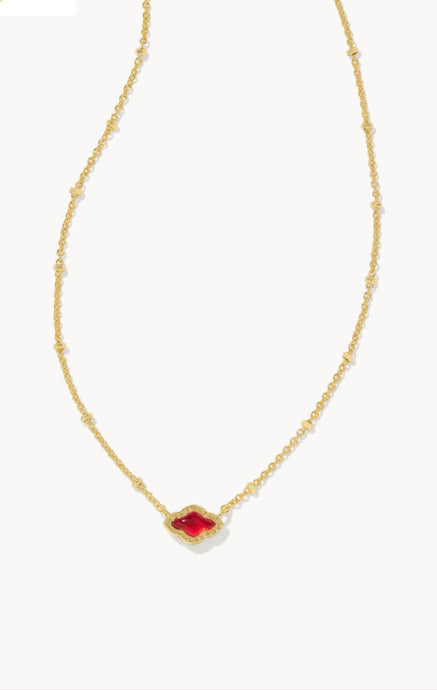 KENDRA SCOTT Mini Abbie Gold Satellite Short Pendant Necklace in Cranberry Illusion 9608877926