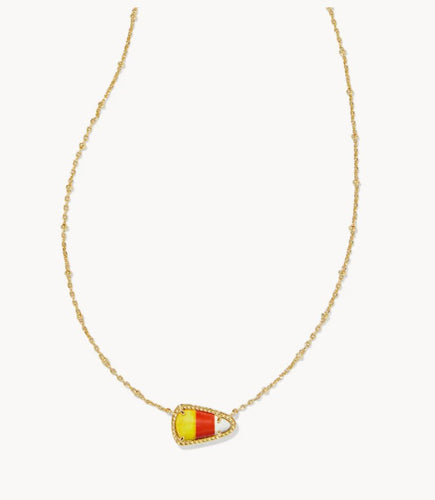 KENDRA SCOTT Candy Corn Gold Short Pendant Necklace in Candy Corn Magnesite 9608863416