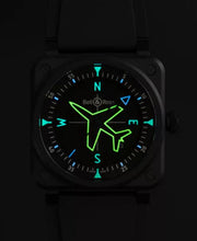 Load image into Gallery viewer, BELL &amp; ROSS BR03A-CPS-CE/SRB AUTO 41 COMPASS CERAMIC RIBBER STRAP