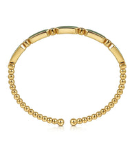 Load image into Gallery viewer, Gabriel &amp; Co-14K Yellow Gold Diamond and Malachite Bujukan Bangle
BG4940-62Y45MA