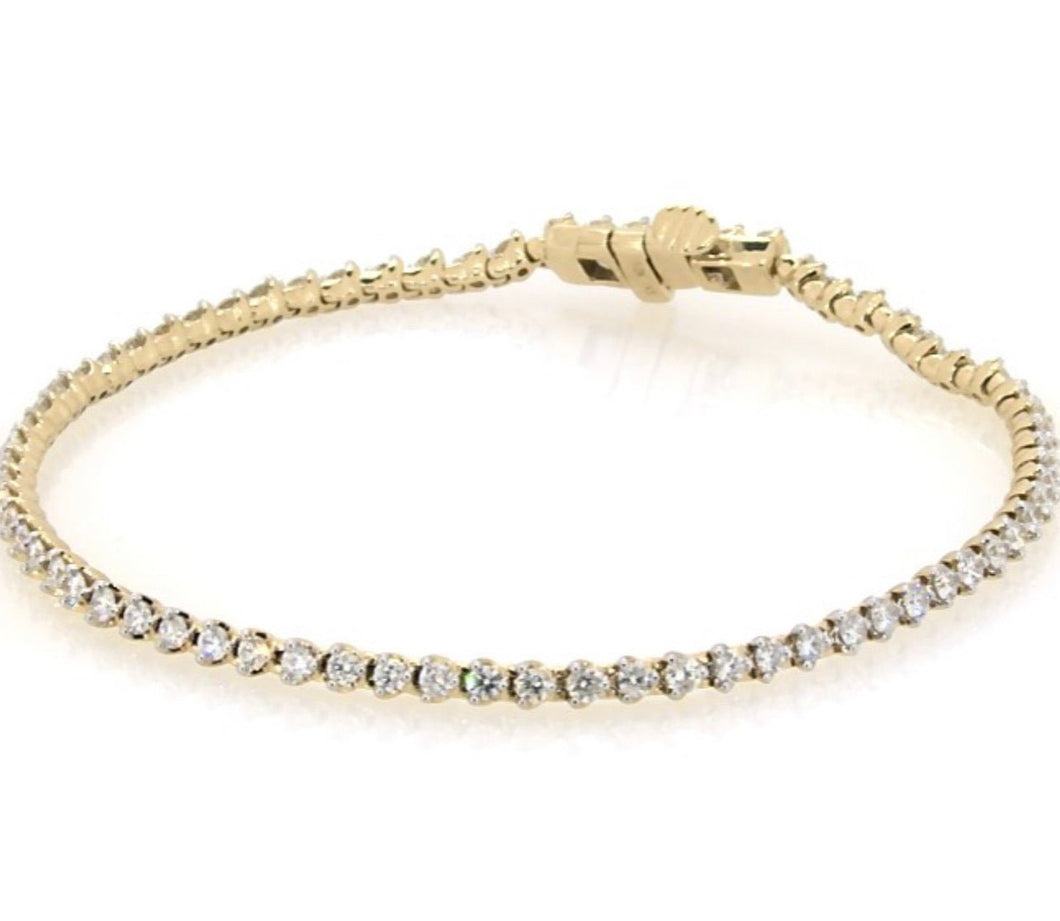 14K Yellow Gold D-3.00Cts Tennis Bracelet FB1153-4YF