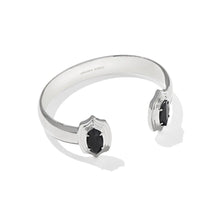 Load image into Gallery viewer, KENDRA SCOTT Elton Step Frame Cuff Bracelet Rhodium Dark Indigo Illusion 9608806789