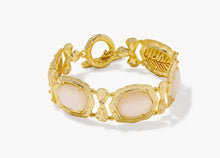 Load image into Gallery viewer, Kendra Scott-Tiger Striped Daphne Gold Statement Bracelet in Natural Mother-of-Pearl S/M 9608805514