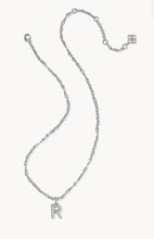 Load image into Gallery viewer, KENDRA SCOTT Bubble Letter R Silver Short Pendant Necklace 9608805620