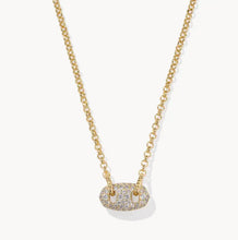 Load image into Gallery viewer, Kendra Scott-Bailey Gold Metal Pave Short Pendant Necklace in White Crystal 9608865755