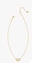 Load image into Gallery viewer, KENDRA SCOTT Elisa Gold Color Burst Frame Short Pendant Necklace in White MOP 9608871258