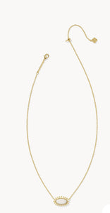 KENDRA SCOTT Elisa Gold Color Burst Frame Short Pendant Necklace in White MOP 9608871258