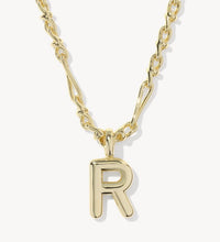 Load image into Gallery viewer, KENDRA SCOTT Bubble Letter R Gold Short Pendant Necklace 960885619