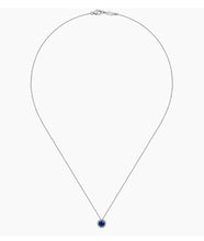 Load image into Gallery viewer, GABRIEL &amp;CO-14K White Gold Sapphire and Diamond Halo Pendant Necklace
NK2824W45SA