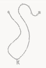 Load image into Gallery viewer, KENDRA SCOTT Bubble Letter K Silver Short Pendant Necklace 9608805606