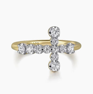 GABRIEL&Co-14K Yellow Gold Horizontal Diamond Cross Ladies Ring
LR52646Y45JJ