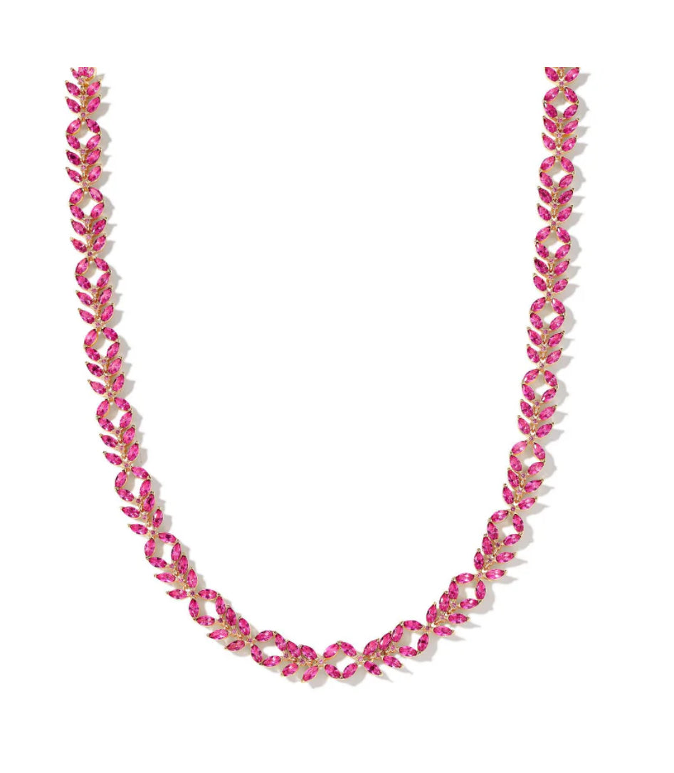 KENDRA SCOTT Rosalie tennis necklace gold pink crystal 9608875090