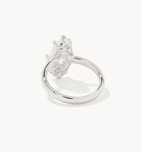 Load image into Gallery viewer, KENDRA SCOTT Lindy Rae Elyse Silver Cocktail Ring in White Crystal 9608875174