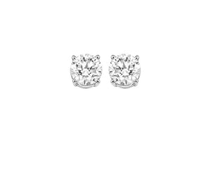 14KT WHITE GOLD & DIAMOND CLASSIC ROUND STUD EARRINGS SE3070-4WF