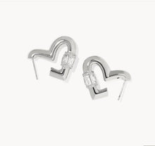 Load image into Gallery viewer, KENDRA SCOTT Emery Heart Silver Hoop Earrings 9608886328