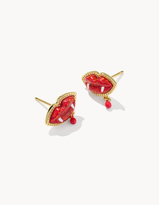 80KENDRA SCOTT Vampire Gold Stud Earrings 9608880156