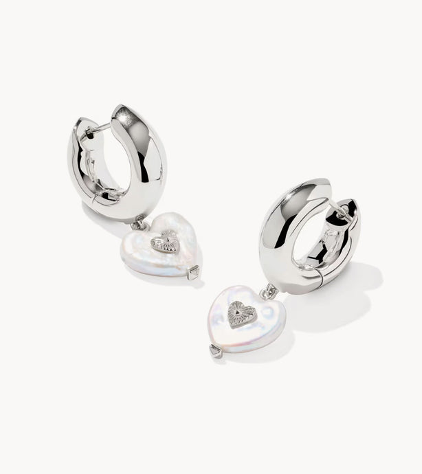 KENDRA SCOTT Sasha Heart Silver Huggie Earrings 9608880419