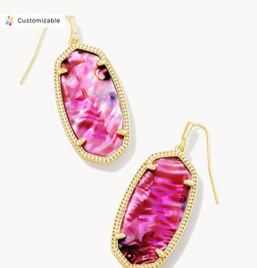KENDRA SCOTT Elle Gold Drop Earrings in Light Burgundy Illusion # 9608853238