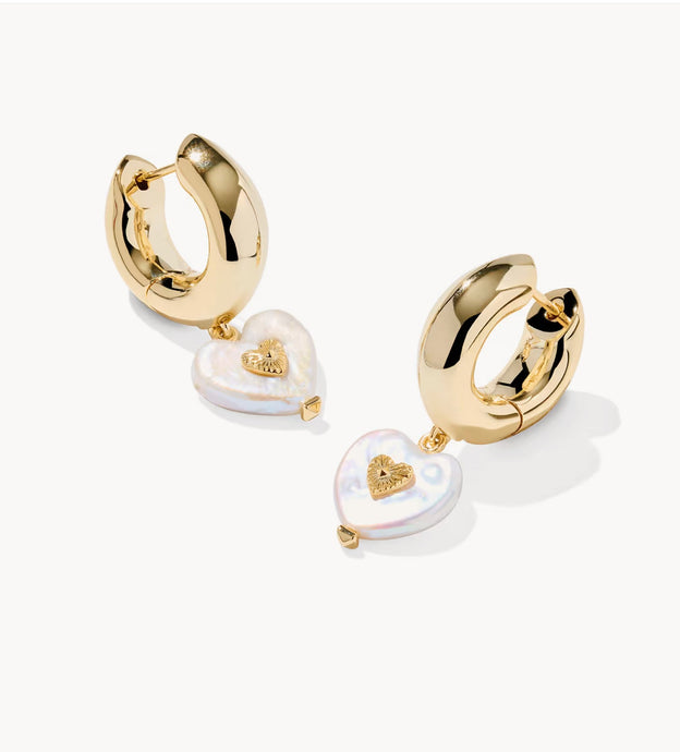KENDRA SCOTT Sasha Heart Gold Huggie Earrings 9608876722