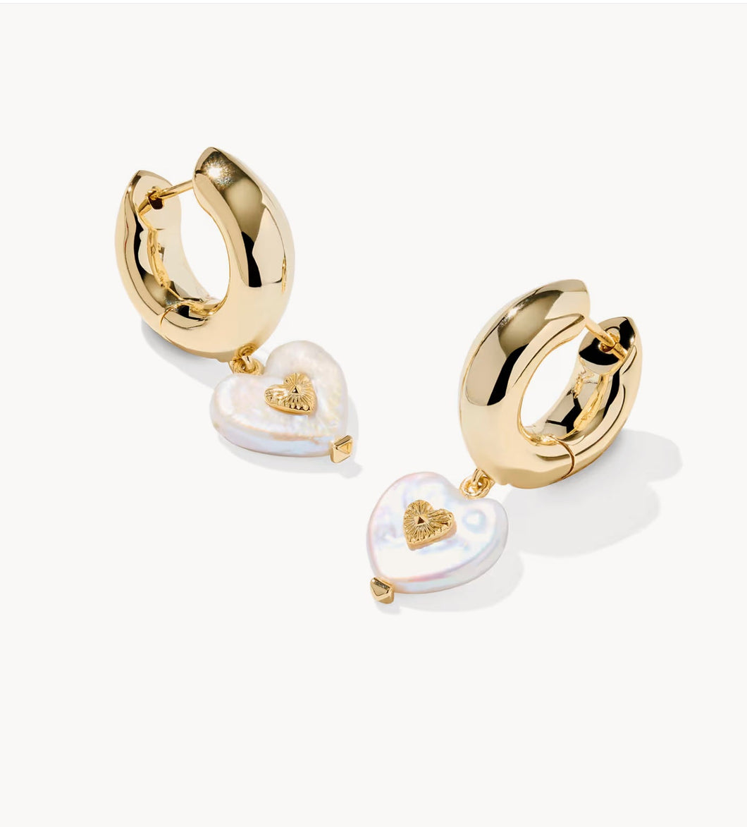 KENDRA SCOTT Sasha Heart Gold Huggie Earrings 9608876722