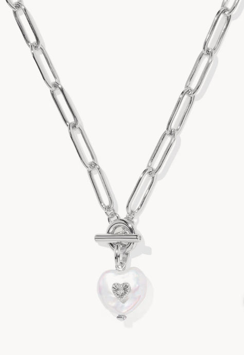 KENDRA SCOTT Sasha Heart Silver Link and Chain Necklace 9608886669