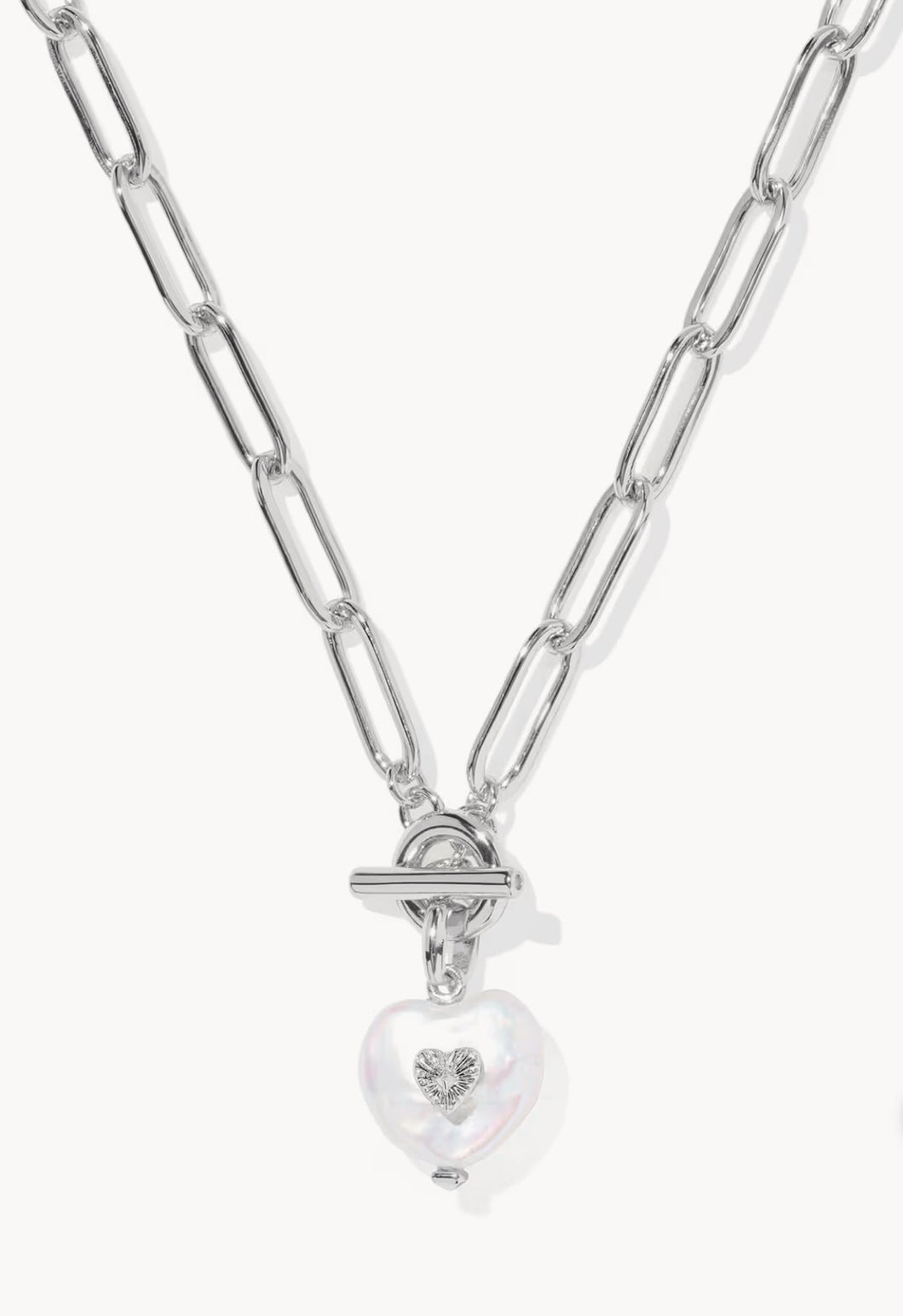 KENDRA SCOTT Sasha Heart Silver Link and Chain Necklace 9608886669